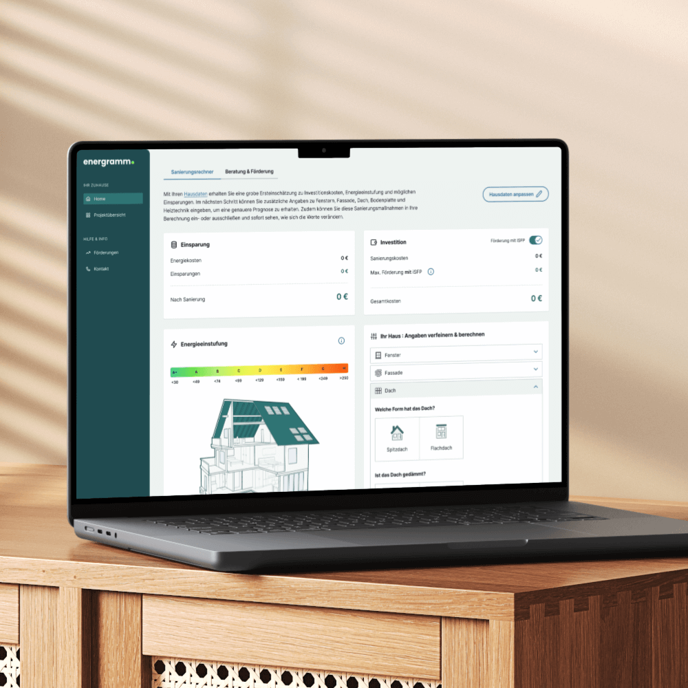 energramm Dashboard design showing energy consulting interface with accessibility features